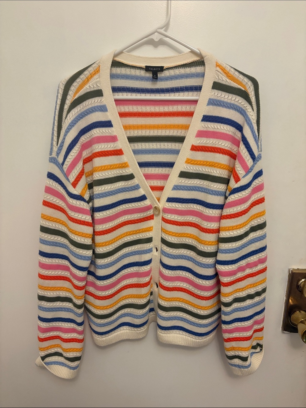 Talbots rainbow Cardigan sz XL